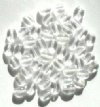 50 8x6mm Transparent Crystal Flat Oval Glass Beads
